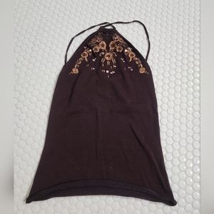 Le Chateau sleeveless tank with floral embroidery. Size small